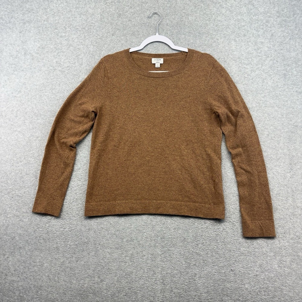 J.Crew Teddie Merino Wool Cotton Blend Knit Women's Size Large Tan Brown Autumn